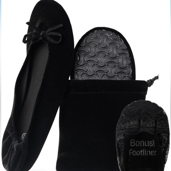 NWT Silky Toes Women’s Velvet Foldable Ballet Flats Slip On - Picture 1 of 7